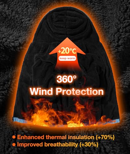 ZITY Boys Fleece Jacket Sherpa Lined Hoodie Zip Up Sweatshirts Windproof Outerwear Warm Autumn Winter Coat 6-15 Years2