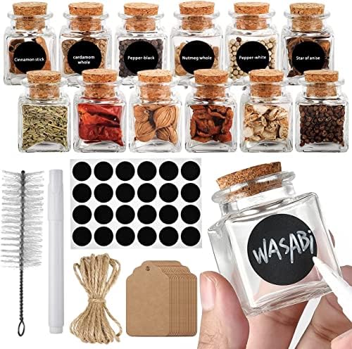 15 Pots En Verre Avec Bouchons Liège - 100ml - Vintage Pour Mariage, Faveurs, Décoration Maison
