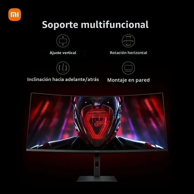XIAOMI Curved Gaming Monitor G34WQi – Monitor Gaming de 34″ WQHD (3440 x 1440, 180Hz, 1ms, HDMI 2.0×2, Puerto DP1.4×2, Protección Luz Azul), Negro (Versión ES) 3