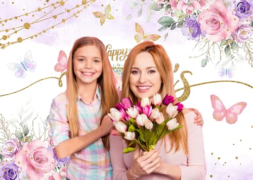 Fondo decorativo Día de la Madre 8x6 pies rosa miniatura 3