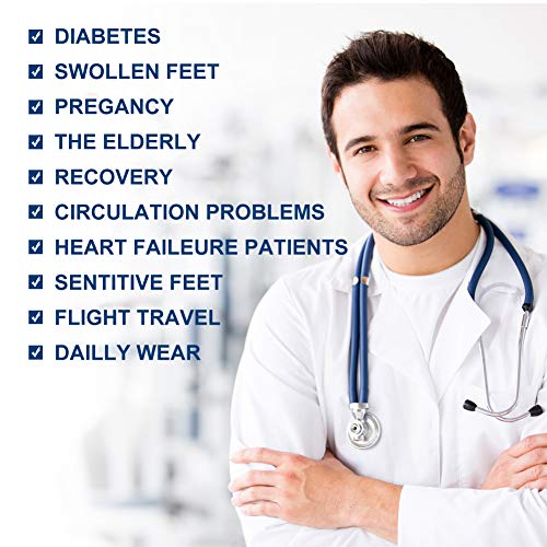 Facool Diabetic Quarter Socks for Men Women, Extra Wide Non-Binding Top Loose Top Casual Ankle Low Cut Cotton Seamless Toe Diabetes Socks 6 Pairs Blue Large