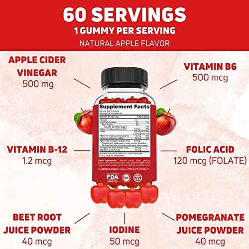 Suppzaar Vegan Apple Cider Vinegar Gummies With The Mother, 500Mg 60 Servings - Acv Gummies For Immune System, Digestion, Natural Detox & Cleanse - Alternative To Apple Cider Vinegar Capsules #TOP1