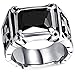 MENDINO Mens Cross Titanium Stainless Steel Rings with Stone Black