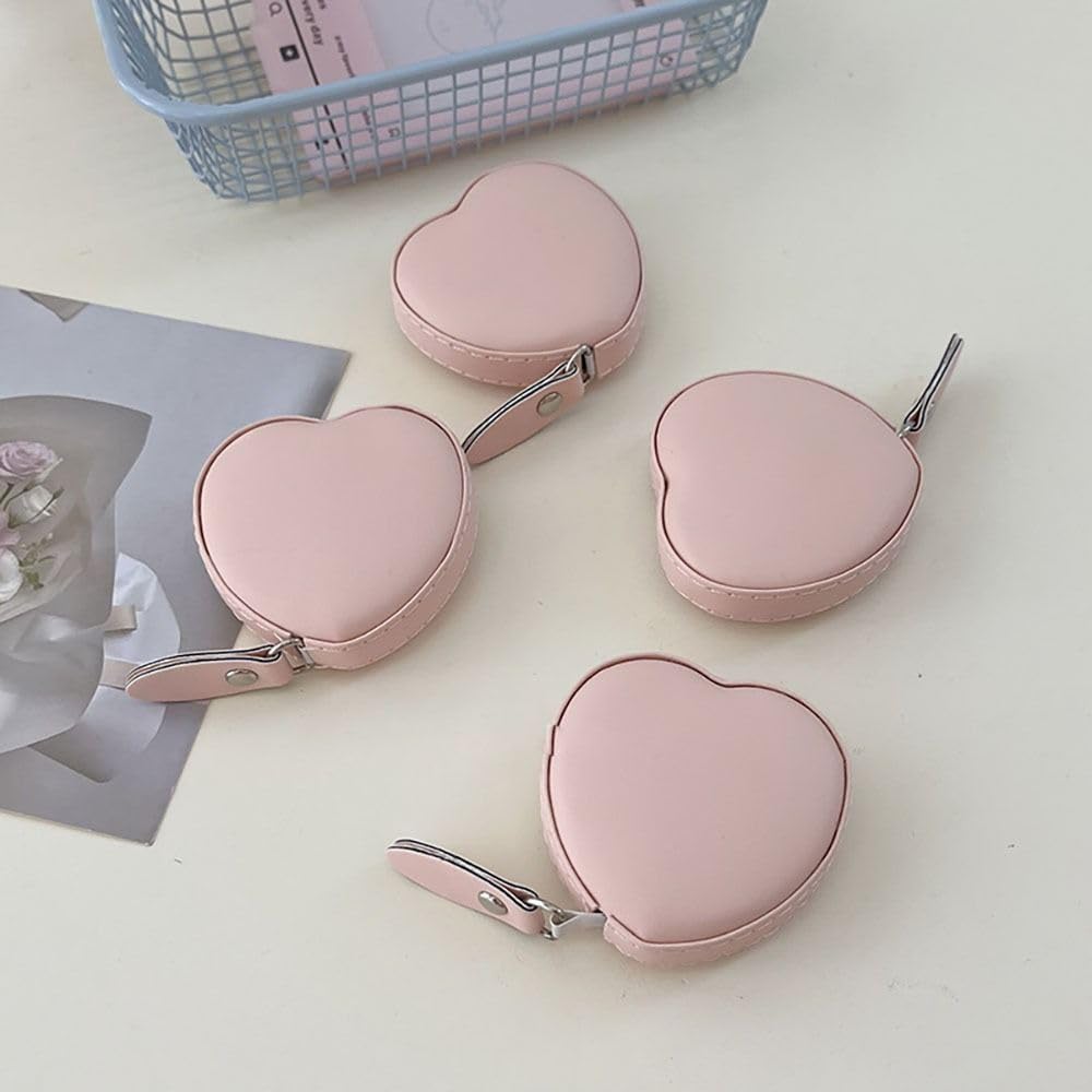 Cinta métrica en Forma de corazón, Regla Flexible, Mini Regla portátil, Cinta métrica de Cuero Suave, Herramientas de medición