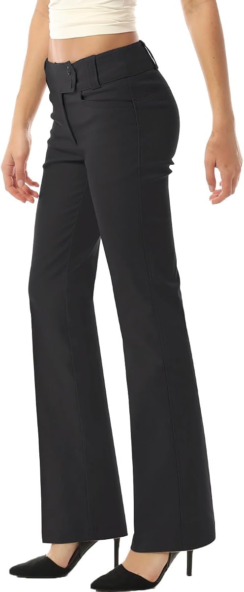 MixMatchy Women's Stretch Bootcut Dress Pants for Work with Pockets