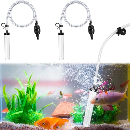 Sasylvia 2 Pcs 6 ft Aquarium Siphon Vacuum Cleaner Fish Tank Cleaner Aquarium Vacuum Gravel Cleaner Aquarium Cleaning Tools for Fish Tank for Water Changing, Gravel and Sand Cleaning, Remove Dirt
