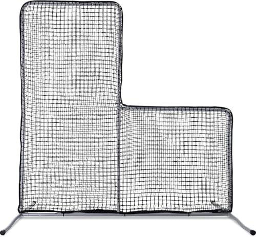 Gulfmore Portable 7x7 ft Baseball L Screen Pitching Protector Net,Baseball Softball L-Screen Net Pitcher Safety Protective Nets