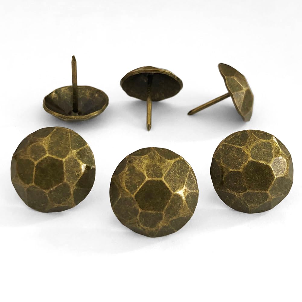 60PCS 1-Inch D25mmxL25mm Upholstery Tacks Vintage Design, Big Size Decorative Nails,Barn Door,Farmhouse Shutters(25mm Brass Turtle)