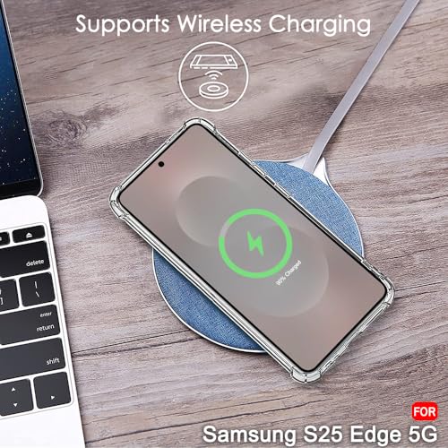 Image of TheGiftKart Crystal Clear Back Cover Case for Samsung Galaxy S25 Edge 5G | 360 Degree Protection | Shock Proof Design | Transparent Back Cover Case for Samsung S25 Edge (PC & TPU, Transparent Bumper)