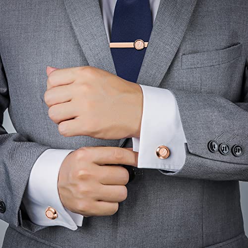 Set de prendedor de corbata e mancuernas iniciales AMITER para hombre miniatura 3