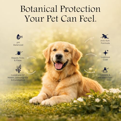 Image of Lozalo Canis Botanica Pet Shampoo 750ml | Anti Tick & Flea Dog & Cat Shampoo with Neem, Lemongrass & Eucalyptus | pH Balanced, Anti-Itch, Lustrous Coat, Silicone & Paraben Free Shampoo for All Breeds