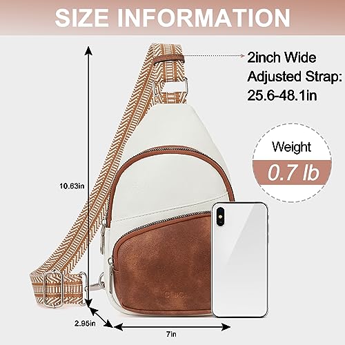 Image of CLUCI Sling Bag for Women, Vegan Leather Fanny Pack Crossbody Bags for Women, Chest Bag With Guitar Strap
