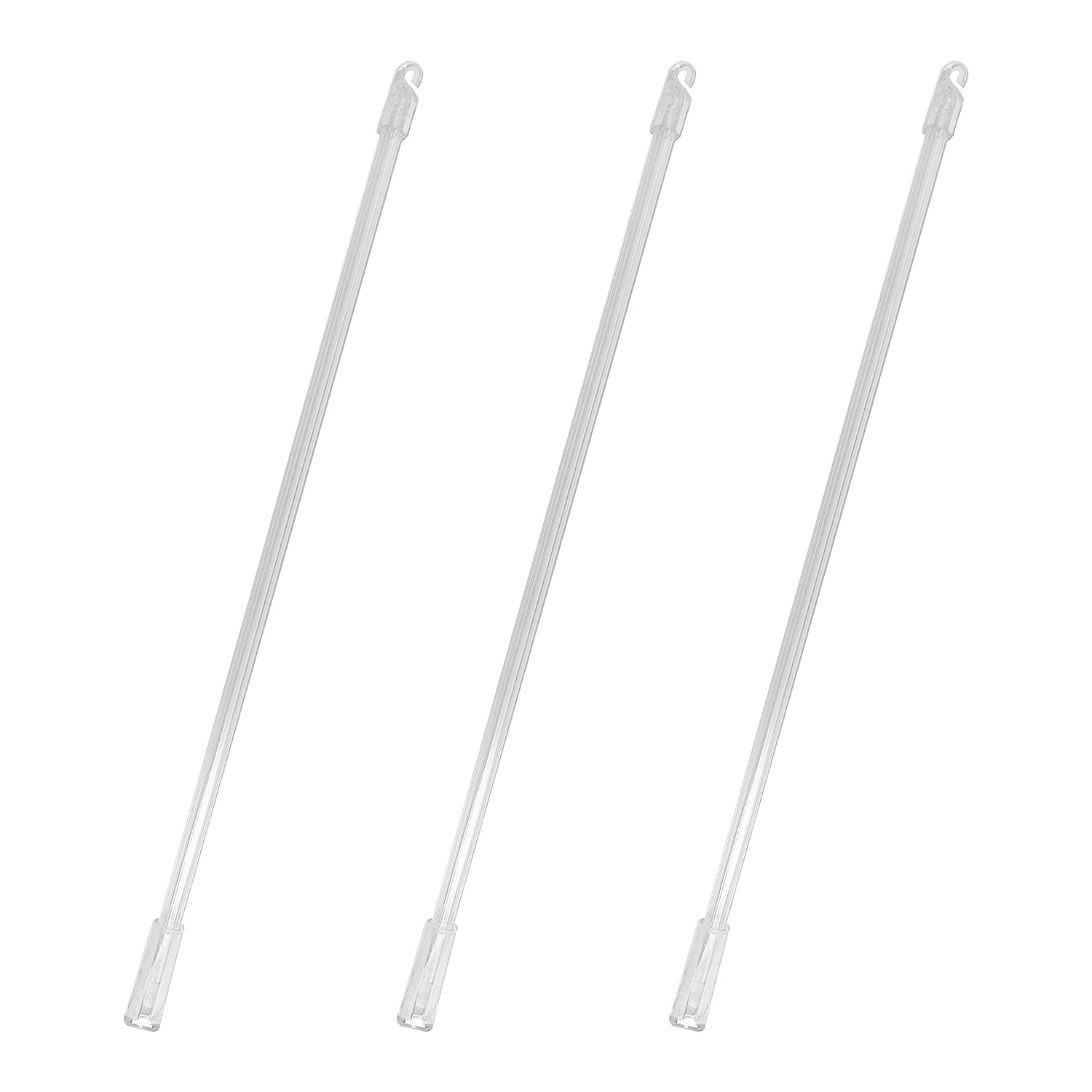 3 Sets 12 Inch Curtain Rods, Transparent Acrylic Curtain Rod Set, Roller Blind Swivel Bar, Transparent Rod Rod Window Opener Accessories, Premium Curtain Rod