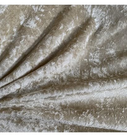 EU Fabrics Crushed Velvet Fabric | Soft Fire Retardant Material for Sewing, Cloth and Dressmaking | Faux Suede Stretchy Upholstery Velvet Fabric by The Metre (Gold, 1 Metre x 150cm)
