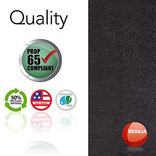 image for Resilia Office Desk Chair Mat – for Carpet (with Grippers) Black, 36