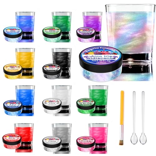 Purpurina Comestible - 12 Colores Purpurina Comestible Reposteria (5g Cada Uno), Glitter Comestible Reposteria, Colorante Alimentario Sin Olor, Ideal Para Chocolate, CóCteles, Fresas Y Pasteles.