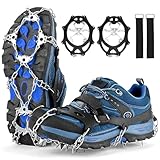 SANTUO Grödel Steigeisen für Bergschuhe mit 24 Zähne Verdickte Schuhkrallen Anti Rutsch auf EIS und Schnee für Wandern Klettern Bergsteigen Eisfischen im Winter