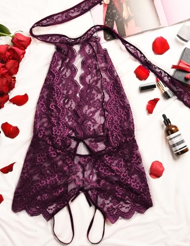 Image of Ababoon Women One Piece Lingerie Lace Sexy Baby Dolls Teddy Sleepwear