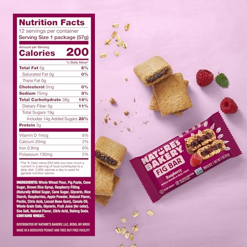 Image of Nature's Bakery Raspberry Fig Bars, Real Fruit, Nut Free, 12 Pack