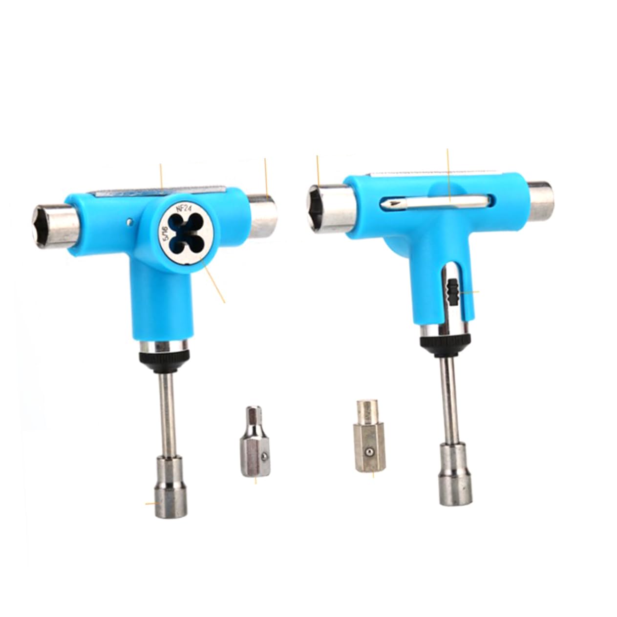 WOONEKY Herramienta T para Skateboard Multifuncional Todo Portátil y Ligera Acero Resistente Compatible con Skateboards y Cruisers Color Azul