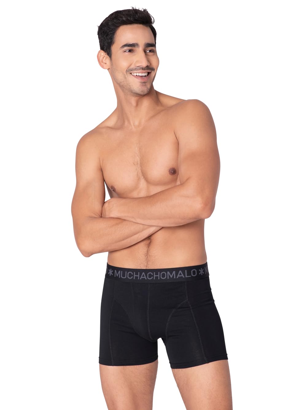 Muchachomalo Uomo Boxer 3-Pack, Tinta Unita, Cotone, Fascia Elastica
