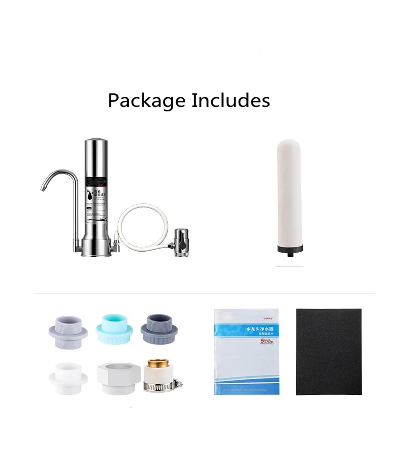 Kitchen Under Sink Drinking Water Filter Purifier Stainless Steel 0.01um Filtration System With Faucet