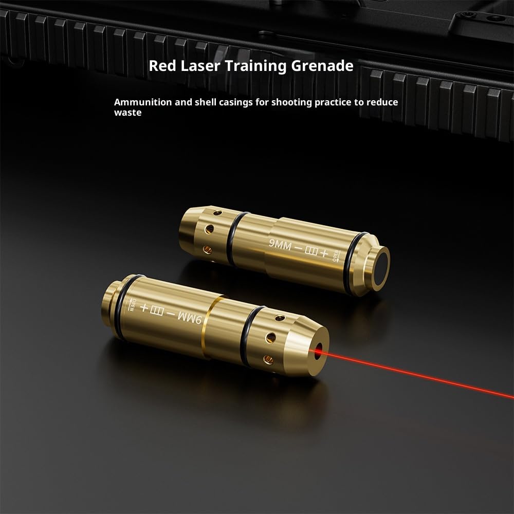 Generico 9mm/45ACP/40s&w/38SPL Cartouche D'entraînement Laser pour Systèmes D'entraînement au Tir à Sec Cartouches D'entraînement en Laiton de Qualité Supérieure H59 avec Pack de 6 Piles