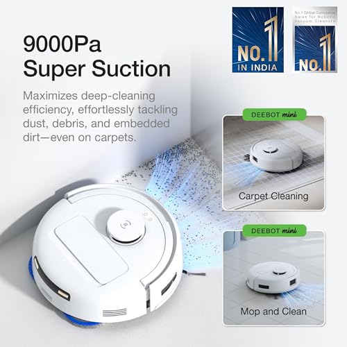 Image of ECOVACS DEEBOT MINI Omni 2 in 1 Robot Vacuum Cleaner & Mop, 2025 New Launch, 9000 Pa, Self-Emptying Omni Station, ZeroTangle 2.0, TrueMapping 2.0, 45℃ Hot Air Dry, Deep Mopping, One-Touch Self-Clean