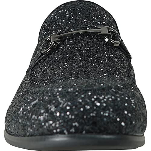 Image of bravo! Men Dress Shoe Prom Slip-on Loafer Lace-up Oxford Cap Toe Metallic Glitter for Wedding Prom Black Blue Green Gold Pink Pewter Purple Silver Red
