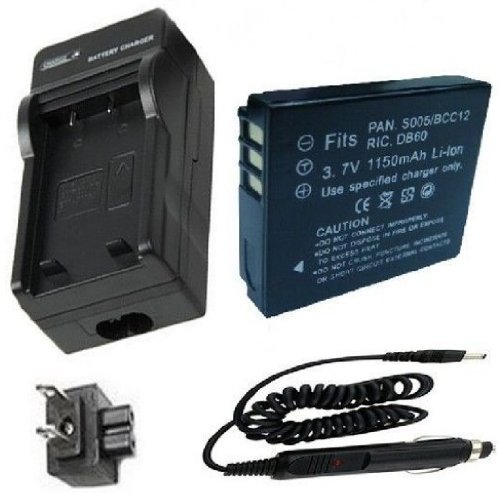 Battery and Charger Kit for Panasonic CGA-S005 CGA-S005A/1B CGA-S005E DMW-BCC12 and Panasonic Lumix DMC-FS1, DMC-FS2, DMC-FX01, DMC-FX07, DMC-FX1, DMC-FX3, DMC-FX7, DMC-FX8, DMC-FX9, DMC-FX10, DMC-FX12, DMC-FX50, DMC-FX100, DMC-FX150, DMC-FX180, DMC-LX1, DMC-LX2, DMC-LX3 Digital Camera