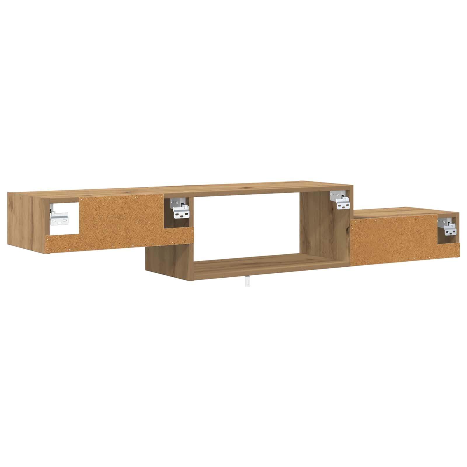 Wandmontierter TV-Schrank Artisan-Eiche Holzwerkstoff 150x28x26 cm mit Stauraum Wandhalterung platzsparend für Wohnzimmer Schlafzimmer modernes Design