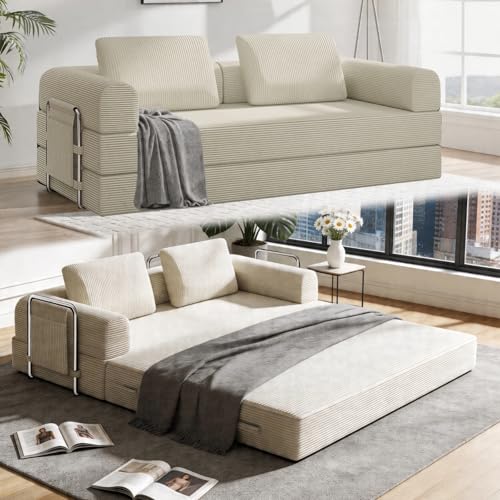 FASADI 78' Convertible Sofa Bed, 5-in-1 Boneless Sleeper Sofa with with Fixed Frame & Pocket,...