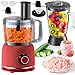 1500W Küchenmaschine und Mixer Kombination, 2,5L Zerkleinerer für Fleisch, Gemüse und Teig, 2L Standmixer mit Glasbehälter, 2 Geschwindigkeitsstufen&Pulsfunktion für Smoothies, Saft usw.