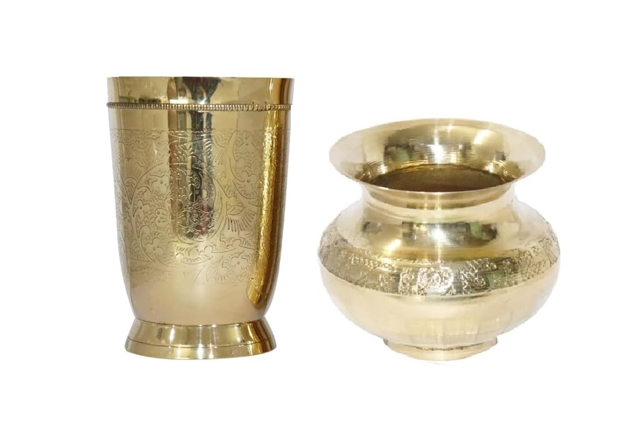 Verres à eau en laiton gobelet sculpté main BRACOP décoration de table