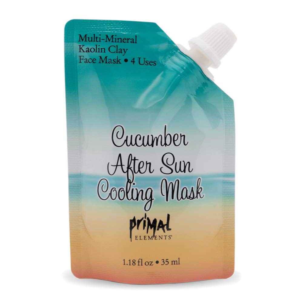 Primal ElementsFace Mask, Clay Mud Facial Treatment, Multi-Use Package, 1.18 oz - Cucumber After Sun
