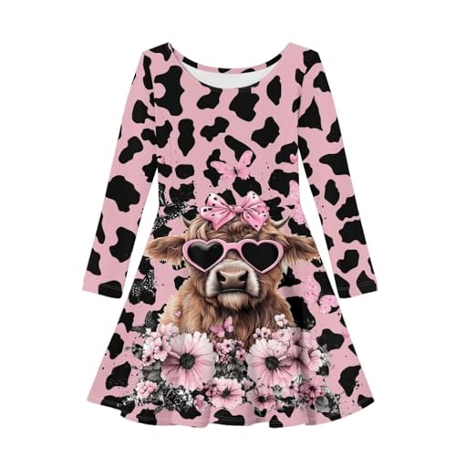 Girls Dress Little Kid Casual Dresses Long Sleeve Swing Dresses 3-14T