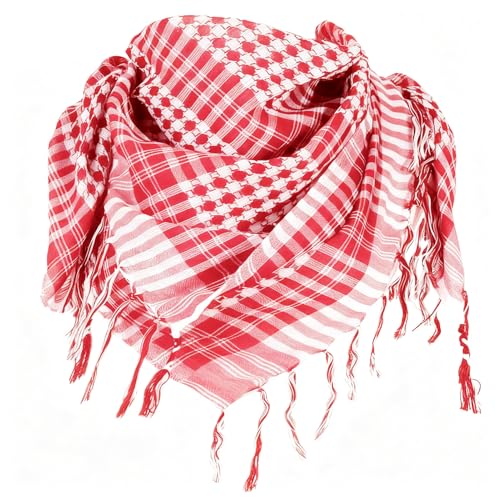 OMCGG Keffieh Foulard Palestinien 100 x 100 cm, Écharpe Palestine Polyvalente à la Souple Cheche Palestine Arafat Militaire Tactique Arabe du Désert Bandana de Cou...
