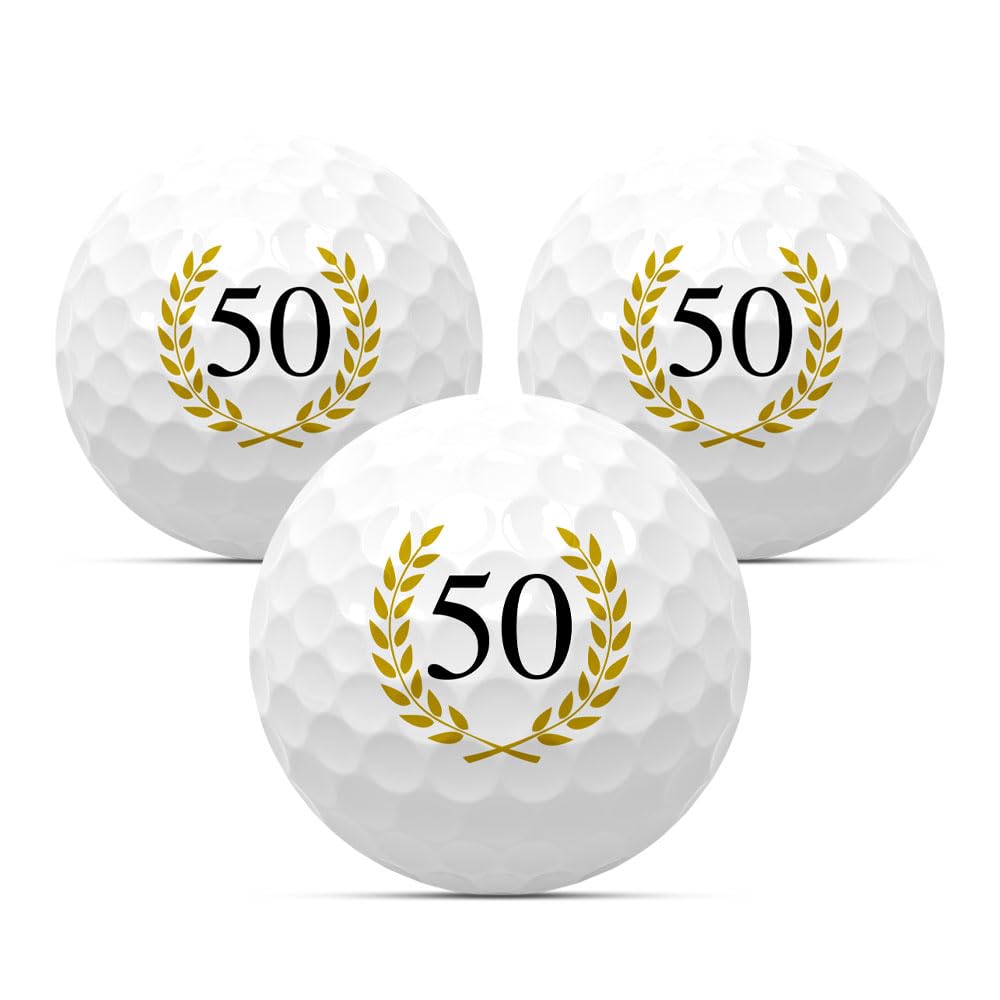 Lot de 3 balles de golf pour anniversaire, cadeau de golf, cadeau d'anniversaire, idée de cadeau d'anniversaire, cadeau d'anniversaire de 18, 20, 22, 25, 30, 33, 35, 40, 44, 45, 50, 55, 60, 65, 66,