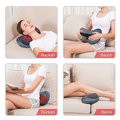 Comfier Shiatsu Rücken- und Nackenmassagegerät mit Wärmefunktion, 3D-rotierenden Massageköpfen, Elektrische Massagekissen für Muskelschmerzen Erleichterung, für Auto, Büro, Zuhause und überall dort - Image 6