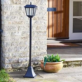 Garden Mile 1.3m Victorian Style Lamp Post Solar Garden Lights Outdoor Lighting Lamppost Lamp Driveway Pathway Lighting Traditional Lantern 20 Lumen Outdoor Path Light Tall