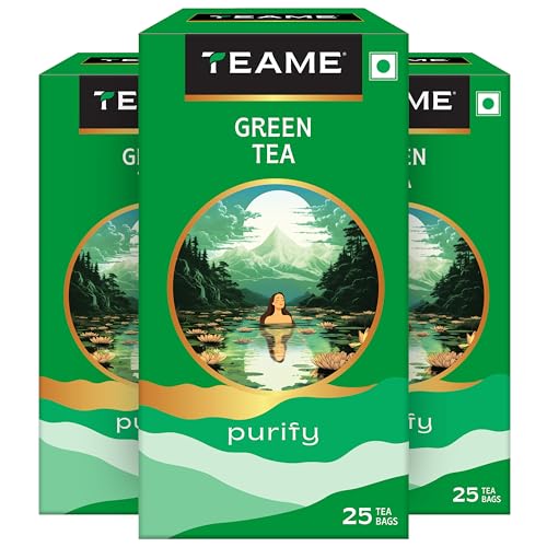 Image of TE-A-ME Green Tea Bags - 25 Bags (Pack of 3) | Pure Green Tea | Green Tea Bags | Green Tea 75 Tea Bags