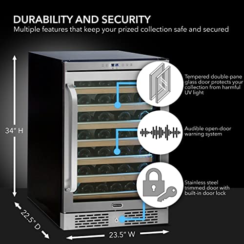Whynter BWR-545XS Elite Spectrum Lightshow 54 Bottle Stainless Steel 24 Inch Built Touch Controls And Lock Wine Refrigerator thumb #3