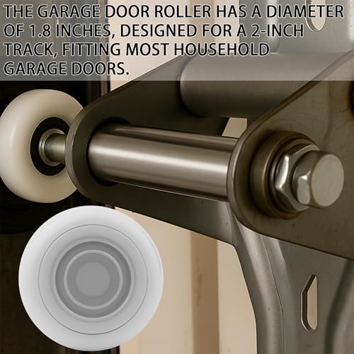 Image of 10 Pack 4 inch Stem 2 inch White Nylon Garage Door Roller with Protective Sealed-Cap(Dustproof), Ultra Quiet & Long-Lasting, Commercial High Load Capacity, Double Sealed Bearings