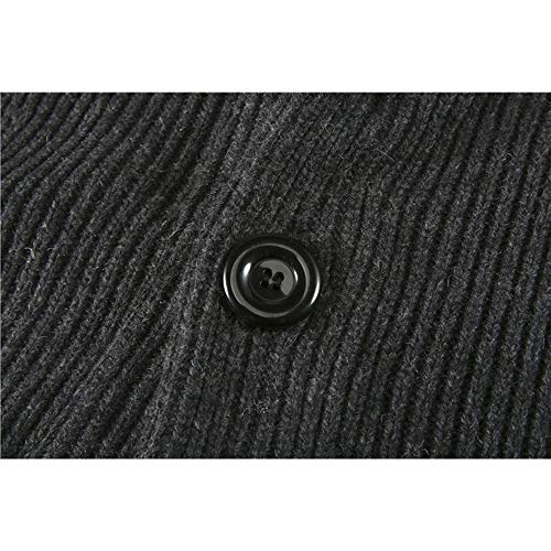ZooBoo Men Winter Sweaters Cardigan - Slim Fit Soft Stand Collar Knitted Button Down Long Sleeved - Grey, Black4
