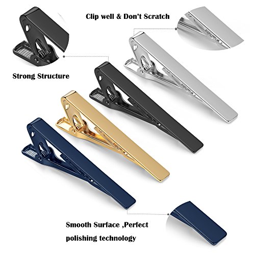 SEVENSTONE 8Pcs Tie Clips for Men Tie Pin Set Ties Necktie Business Bar Clips