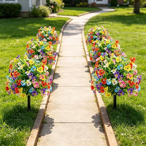 Árbol de bolas de flores artificiales para decorar entradas sin necesidad de riego 3