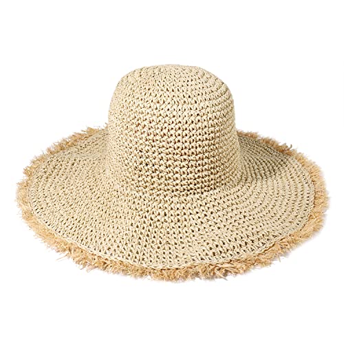 Sombrero de playa para mujer de paja y ala ancha miniatura 1