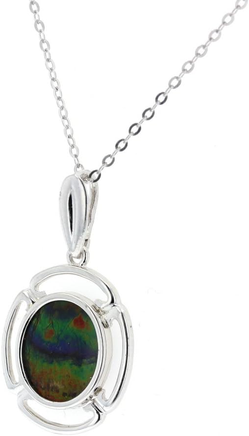 Ammolite Pendant Silver & Ammolite Pendant with 18" Sterling-Silver Chain