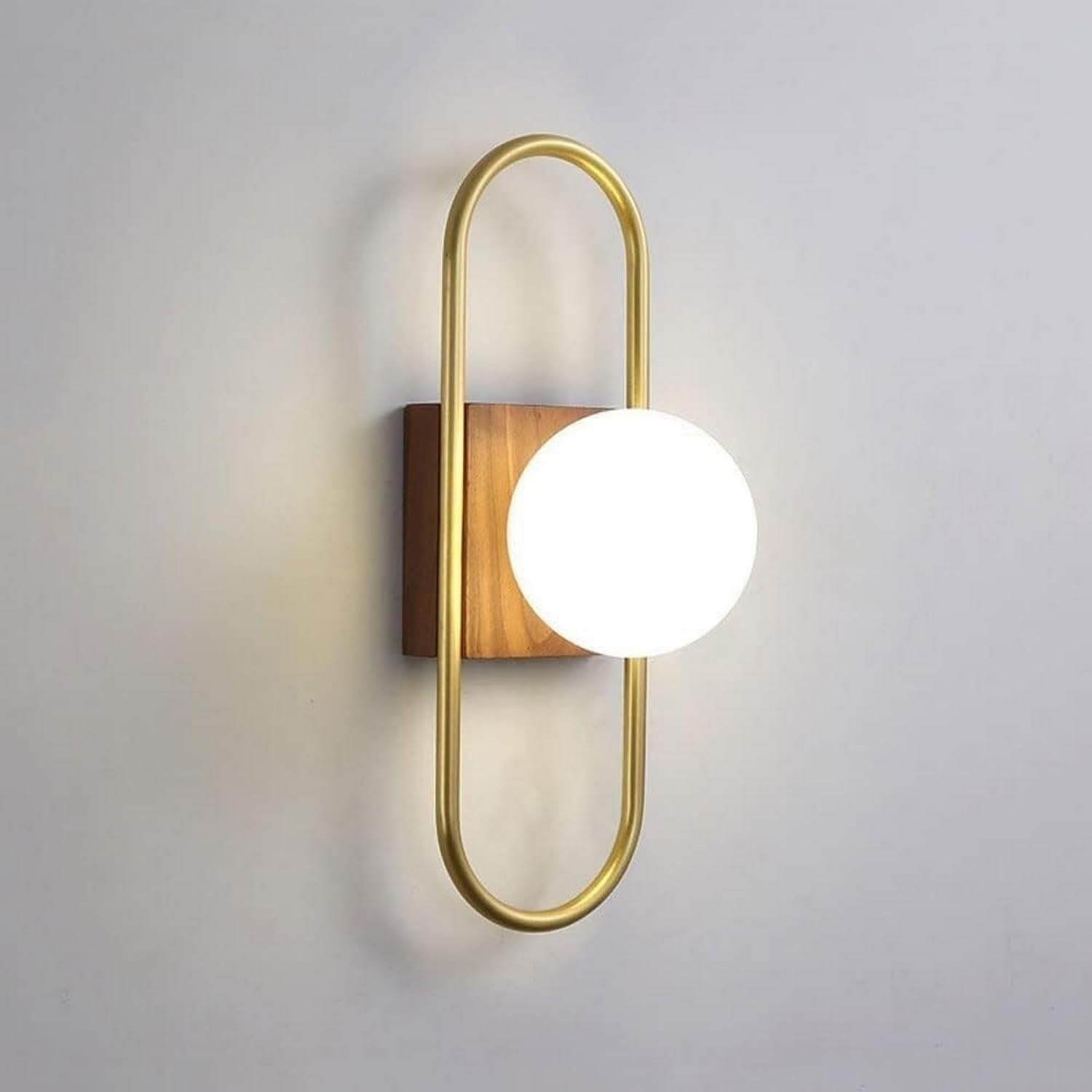 Jybnbbe Light Wall Glass Ball Shade Led Dimmable Lamps Modern Brushed Brass S Bedroom Living Room,Chandelier