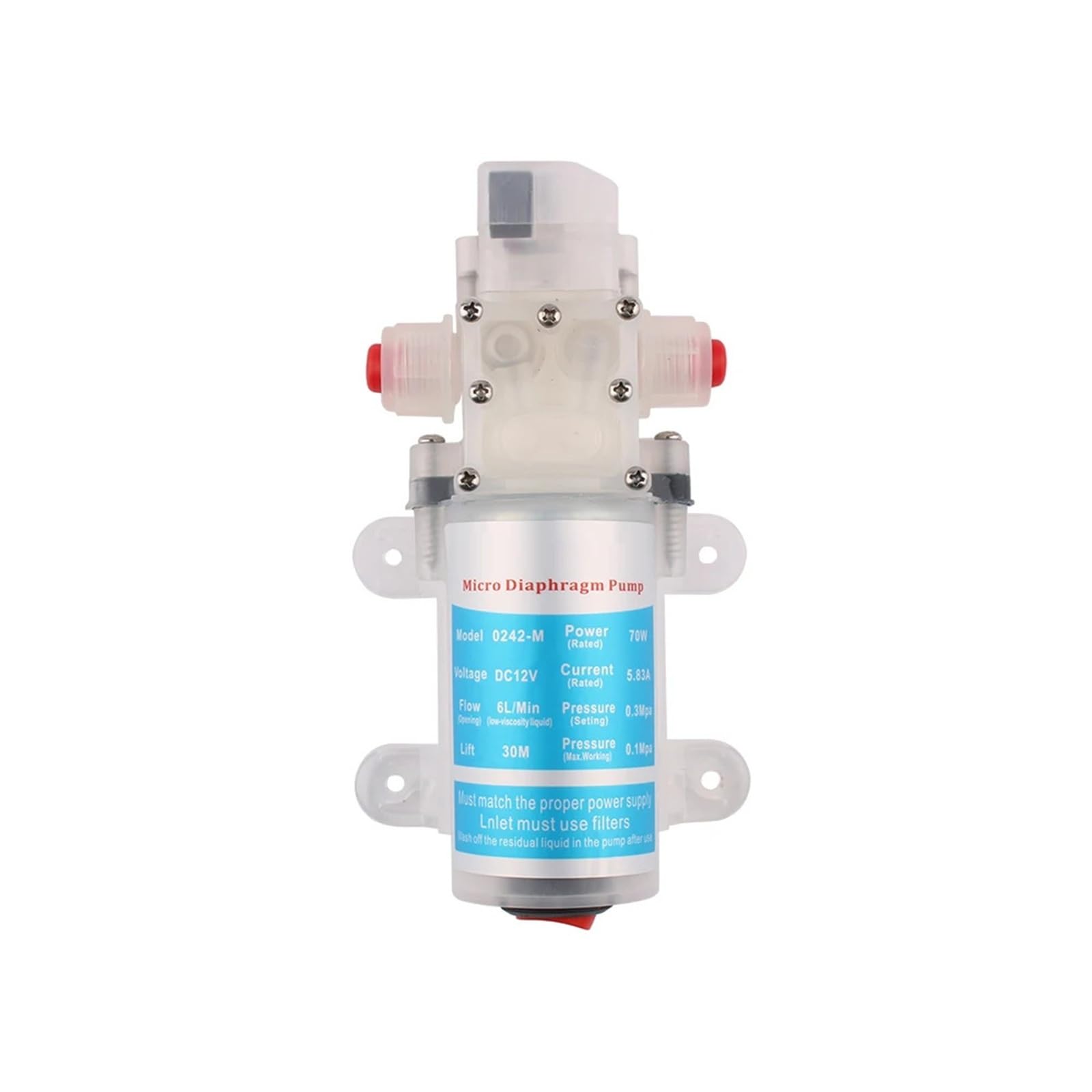 Pompe à eau 12V à diaphragme miniature de qualité alimentaire 70W
